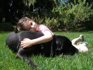 girl with dog